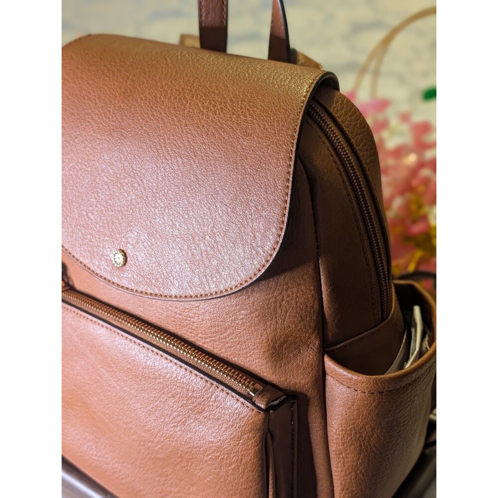 LC Lauren Conrad Brown Backpack Zip Front Pocket Adjustable Detachable Strap